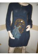 Pianurastudio : dress rolls color blue/grey collection autumn 20