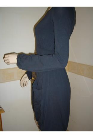 Pianurastudio : dress rolls color blue/grey collection autumn 20