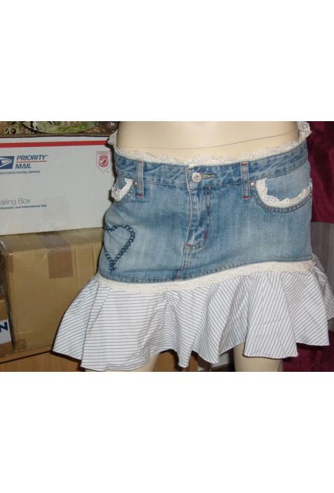 MetF G - jean skirt and english Embroidery