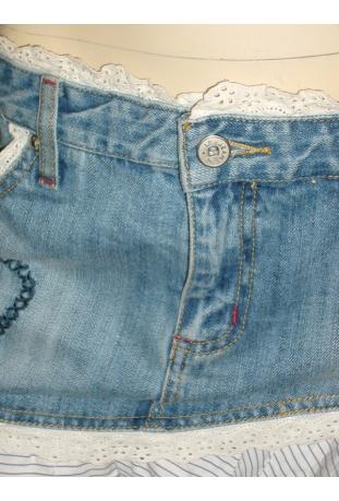 MetF G - jean skirt and english Embroidery