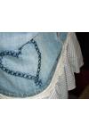 MetF G - mini jupe jean et broderie anglaise