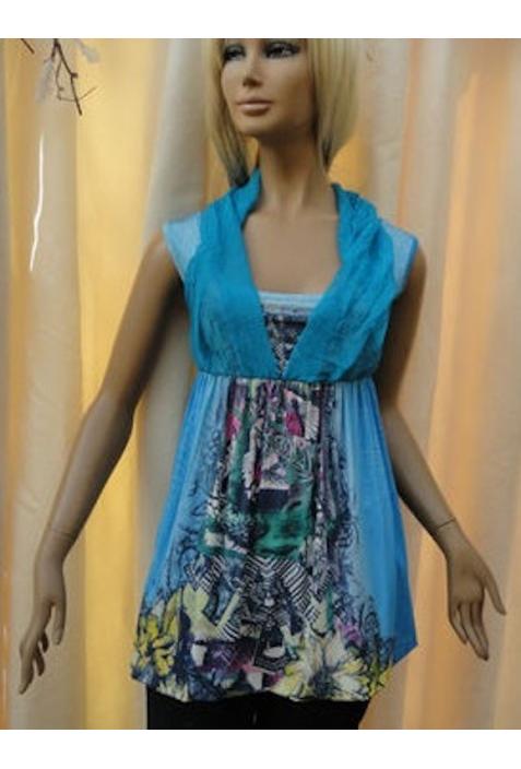 SAVE THE QUEEN : tunique bleu azur ref 6193 - collection été 2013