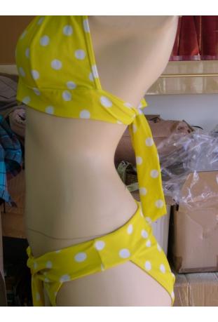 maillot de bains ETAM jaune/pois blanc