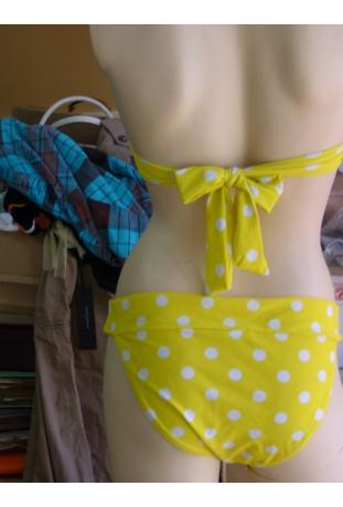 maillot de bains ETAM jaune/pois blanc