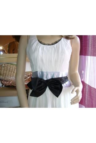 robe cocktail 100% soie blanc/argent 07/08