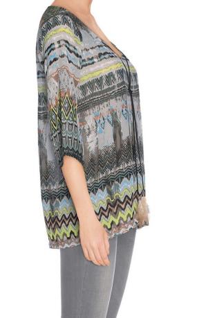 LPB : blouse voile imprimé ref S165702 - collection printemps/été 2016