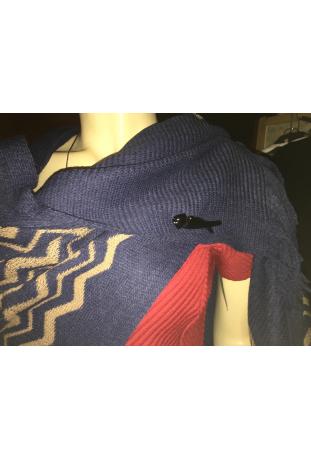 LPB : cape motif géométrique ref W164001 - collection automne/hiver 2016-2017