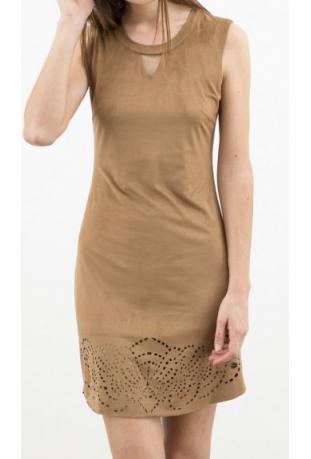 LPB : robe suédine découpes laser ref W160802 - collection automne/hiver 2016-2017