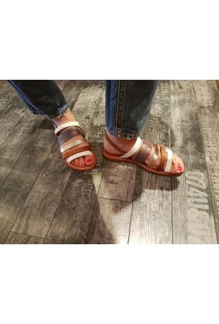 VANESSA WU : sandales plates bronze et dorée - collection été 2017