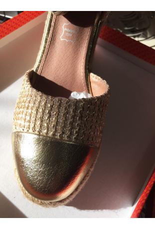 VANESSA WU : compensées or effet tressé ref SD1559OR - collection printemps/été 2017