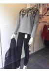 COP COPINE : pull Jacquard bicolore modèle NOMBRE - collection automne/hiver 2017-2018