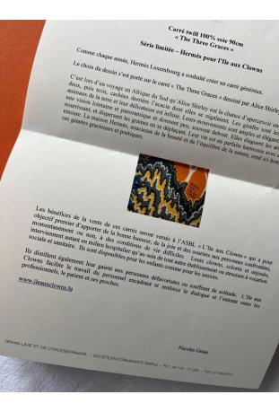 Foulard Hermès intitulé « The three graces for l’ile aux clowns » - Edition limitée à 100 ex : TRES RARE !