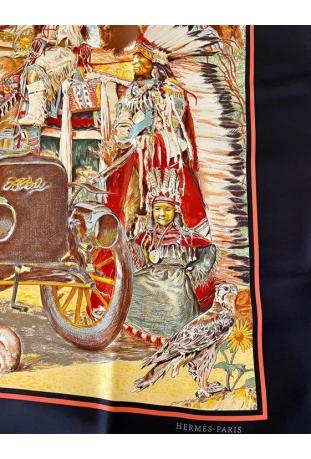 Foulard Hermès intitulé "Concours d'élégance - 1885 - limousines - EXTREMEMENT RARE ET RECHERCHE !