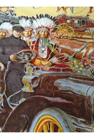 Foulard Hermès intitulé "Concours d'élégance - 1885 - limousines - EXTREMEMENT RARE ET RECHERCHE !