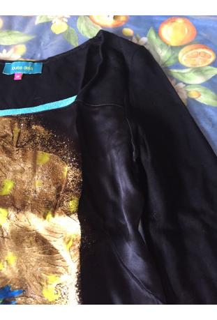 LOUISE DELLA : robe soie et tricot modal dessin exclusif "LES ABSTRAITS DE LOUISE"
