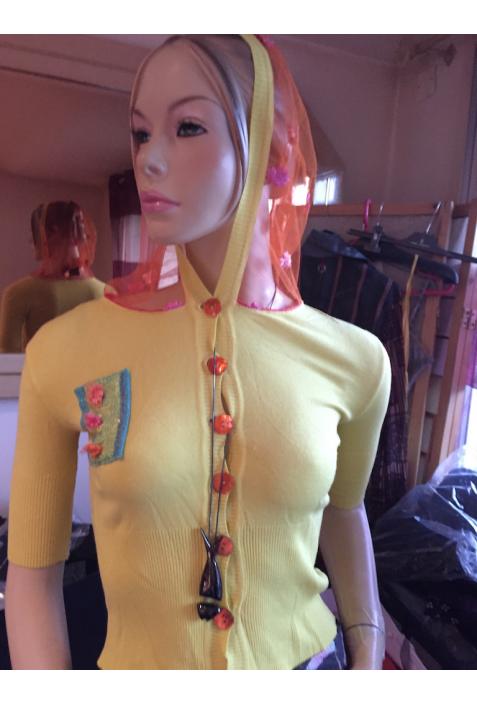 LOUISE DELLA : blouson en lainage rayé modèle "BIJOUX" - nouveauté boutique