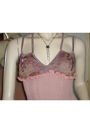 robe + cache épaule rose poudre