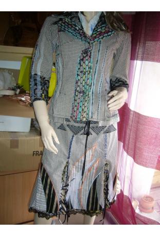 veste vichy blanc et noir