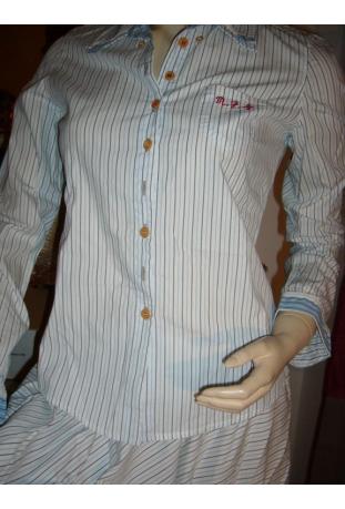 chemise MetFG blanche/bleu ciel