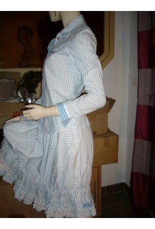 chemise MetFG blanche/bleu ciel