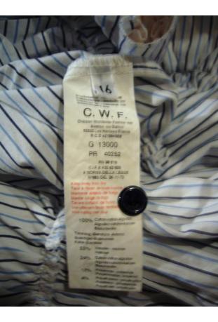 chemise MetFG blanche/bleu ciel